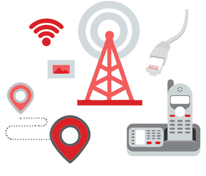 Phone network illustration