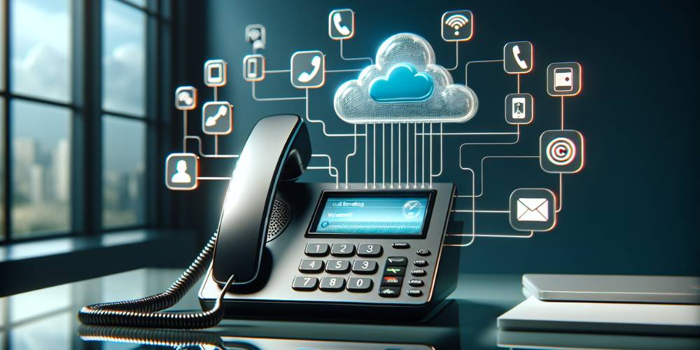IP deskphones equipped with VoIP features visualisation