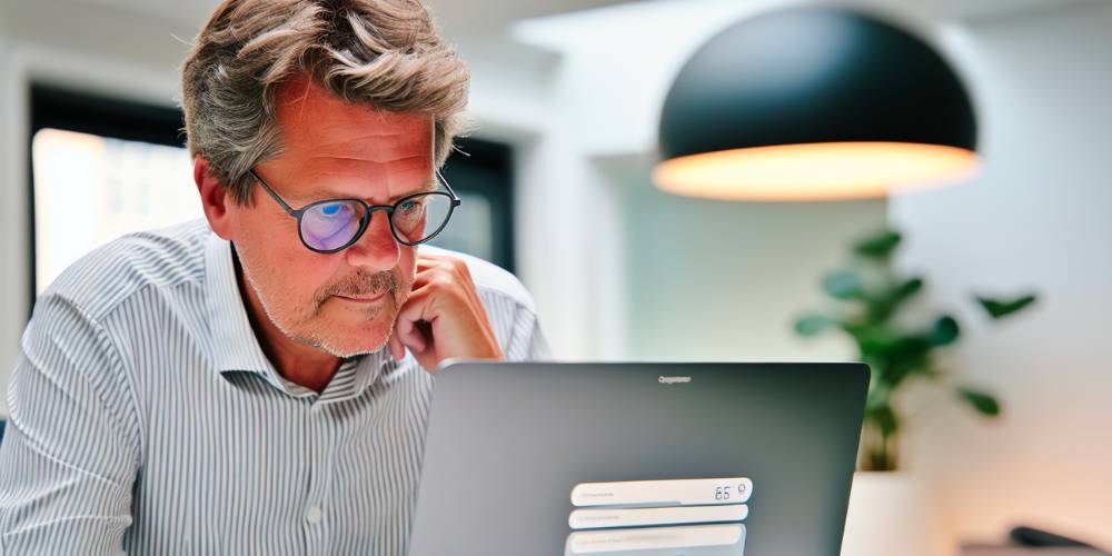 businessman registering compliant virtual landline online