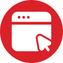 website portal icon red and white